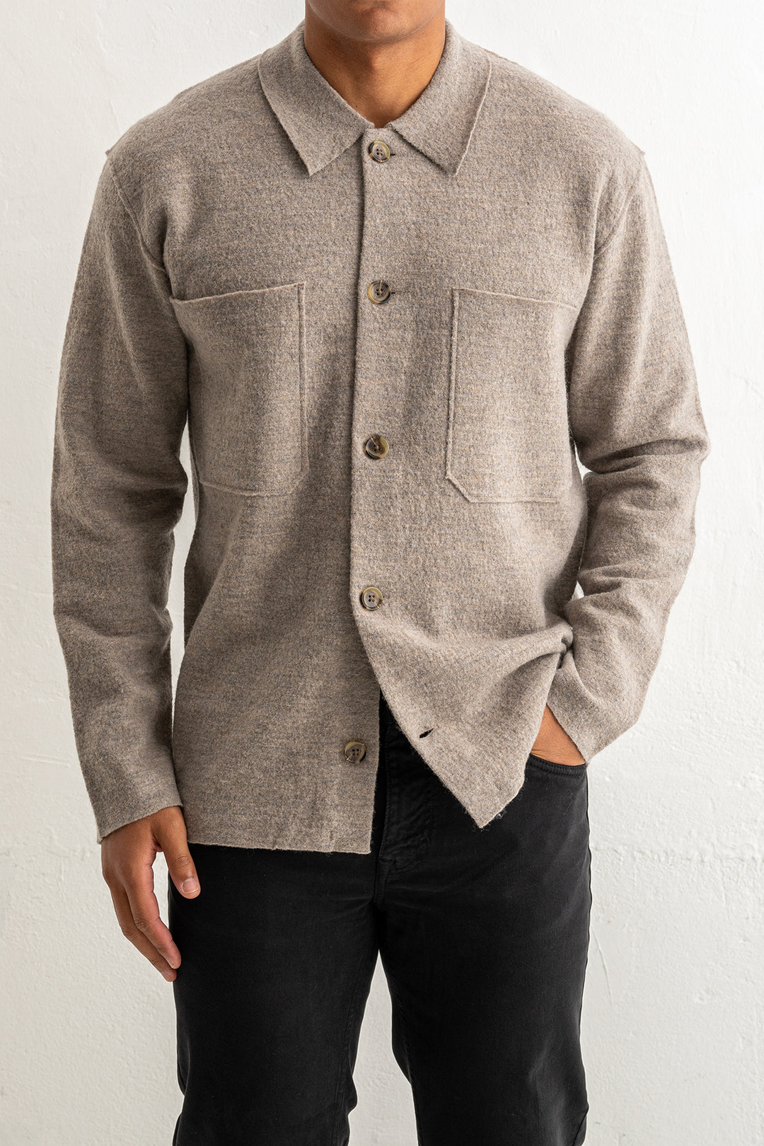 Jonas 6398 Wool Overshirt Khaki Beige