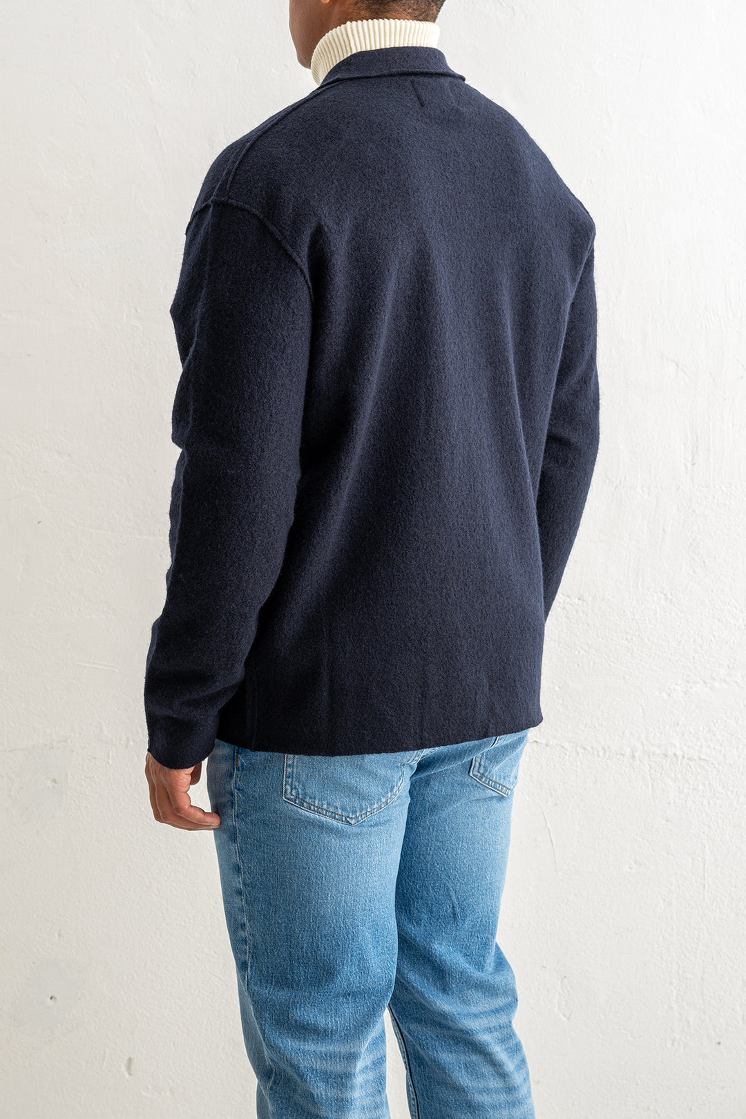 JONAS BOILED WOOL OVERSHIRT Navy