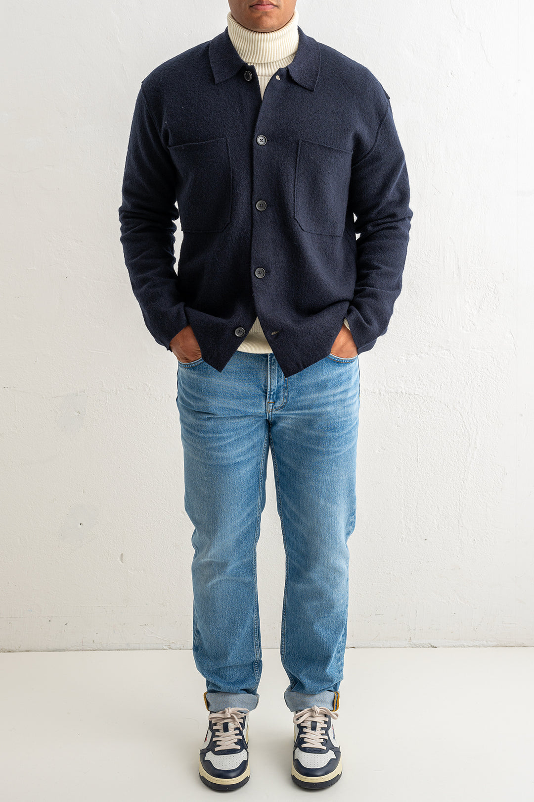 JONAS BOILED WOOL OVERSHIRT Navy