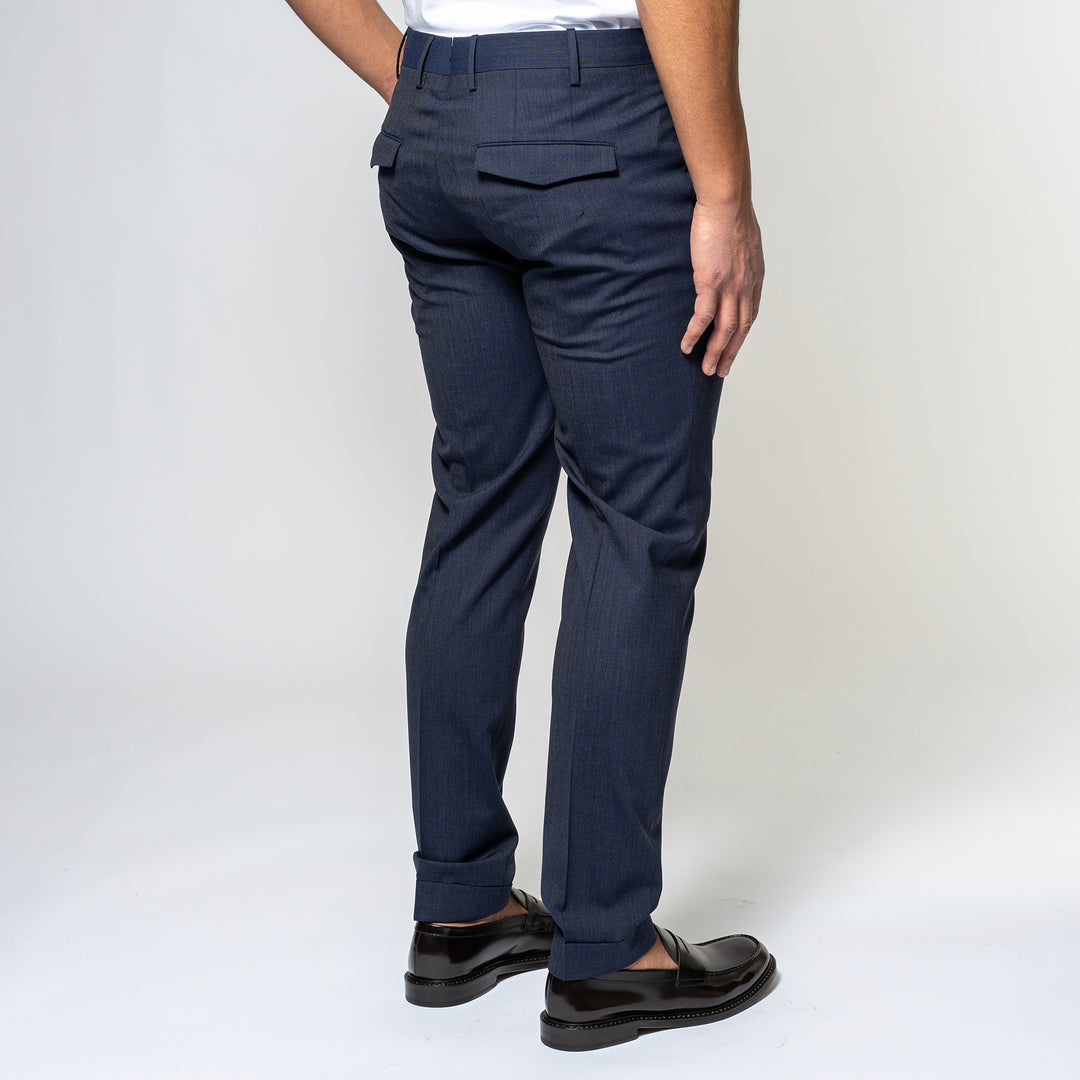 Master One Pleat Trouser Blu Elettrico