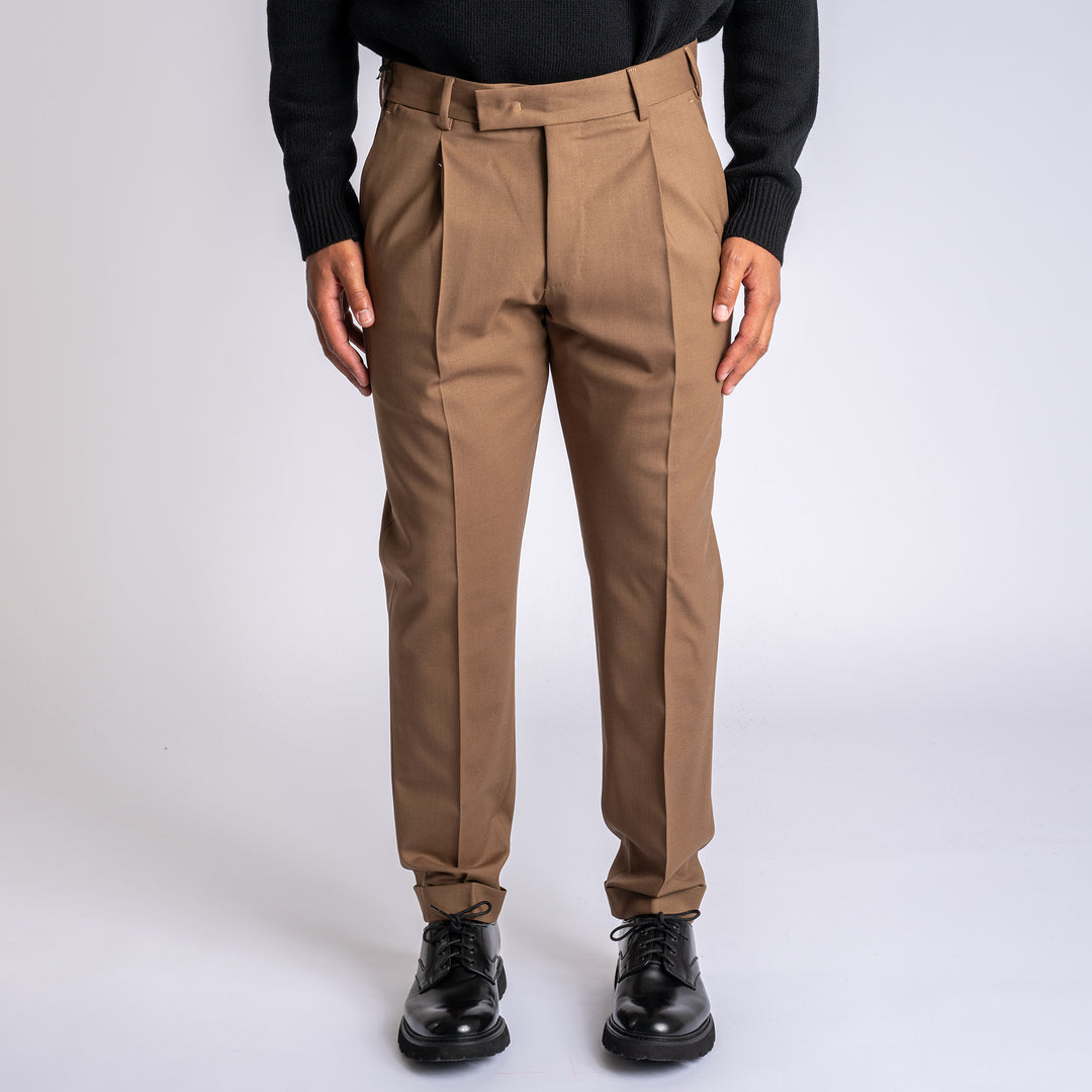 Rebel Wool Stretch Trouser Brown