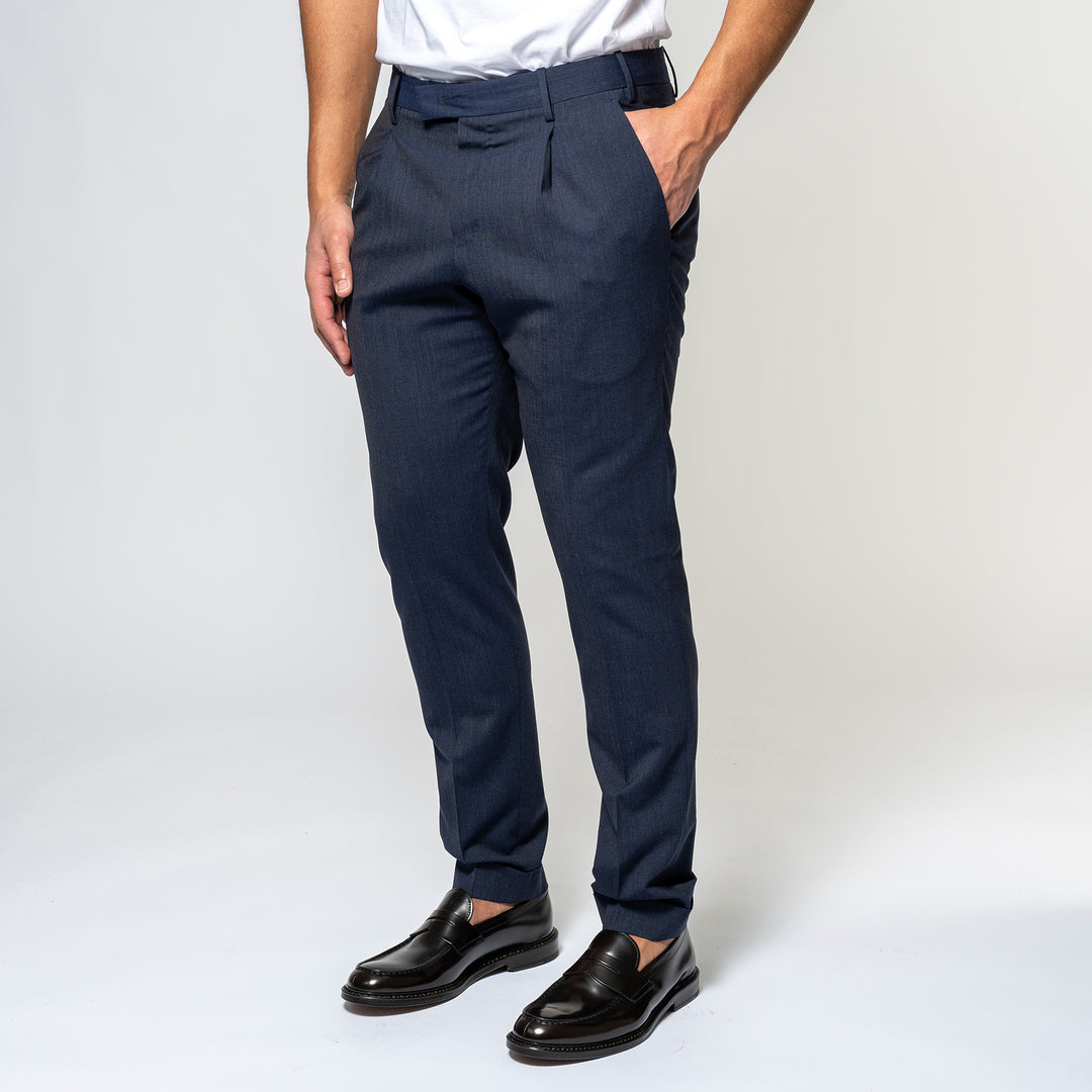 Master One Pleat Trouser Blu Elettrico