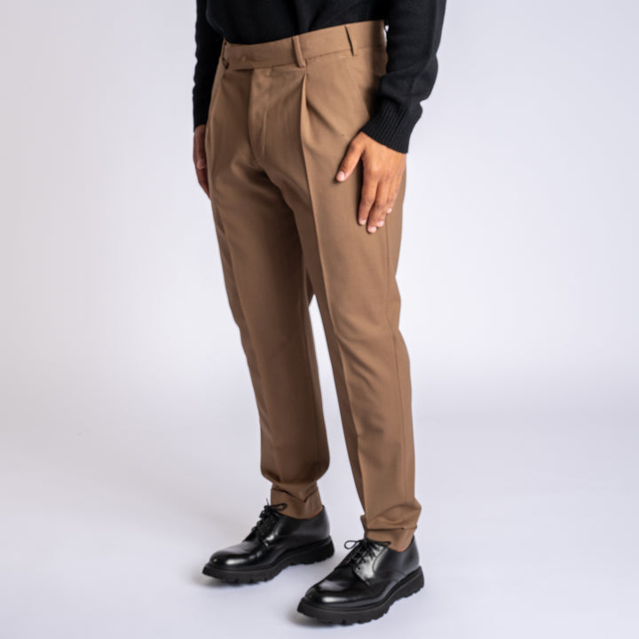Rebel Wool Stretch Trouser Brown