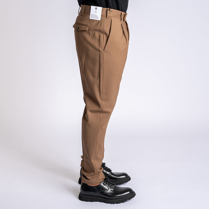 Rebel Wool Stretch Trouser Brown