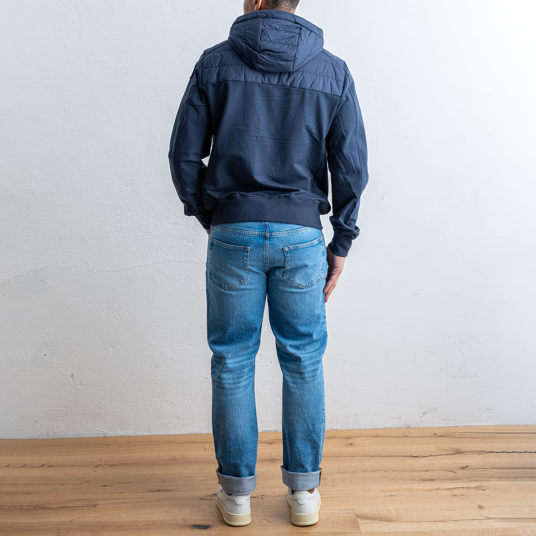 Ivor Nylon Fleece Jacket Blue Navy