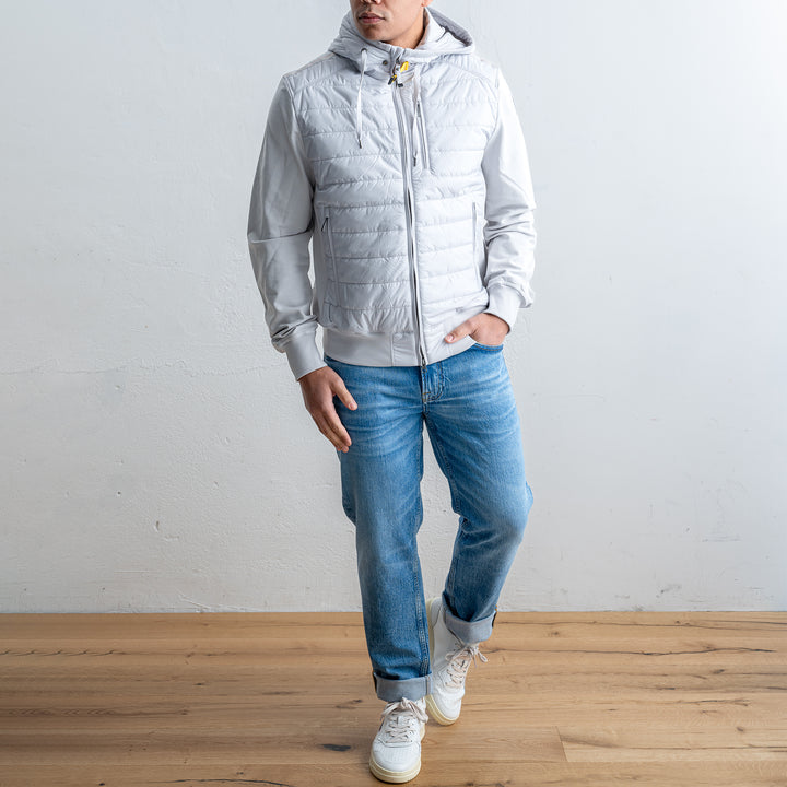 Ivor Nylon Fleece Jacket Ghiaccio