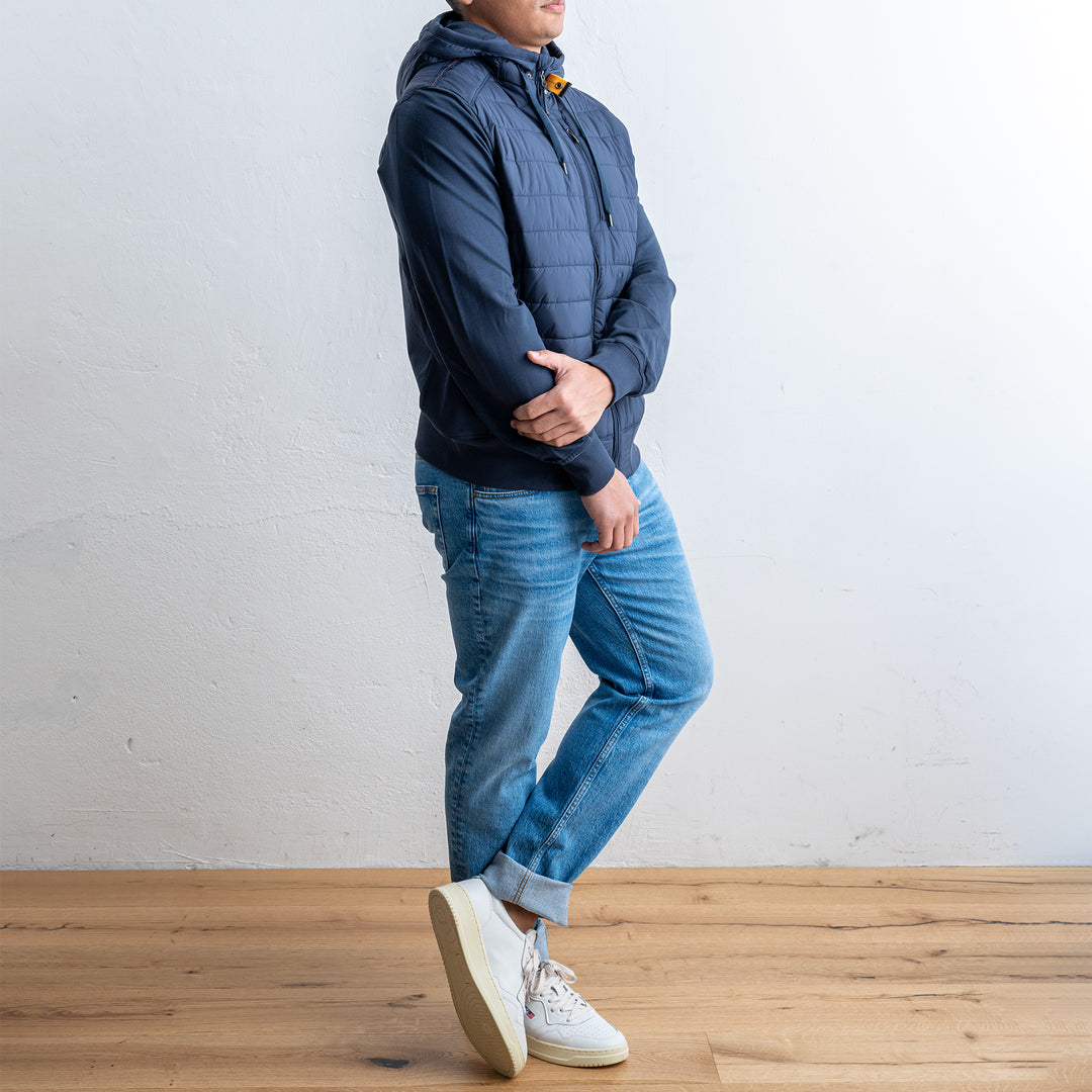 Ivor Nylon Fleece Jacket Blue Navy
