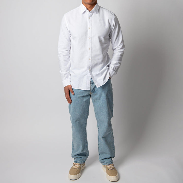 Washed Casual Oxford Shirt White
