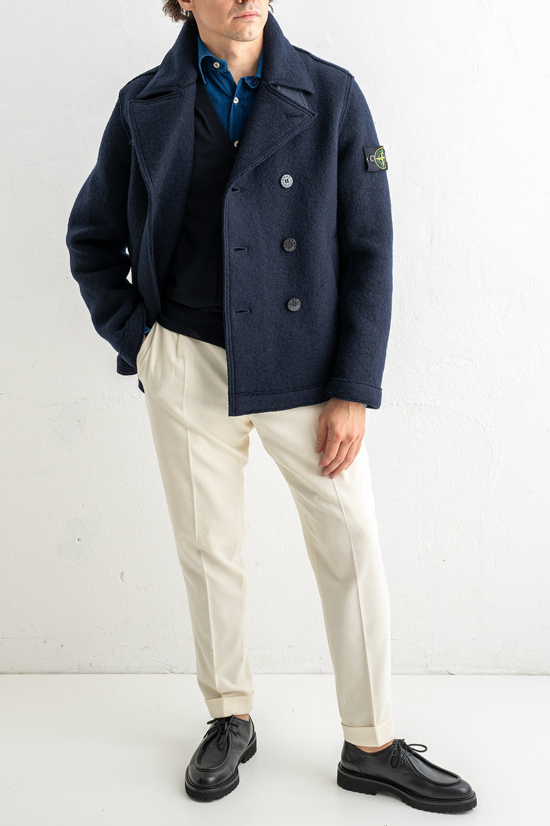 Felted RWS Wool Peacoat 5100059 Navy Blue