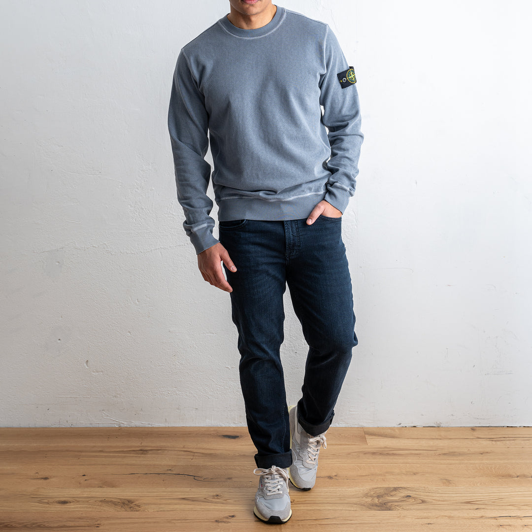 Washed Cotton Sweatshirt Blue