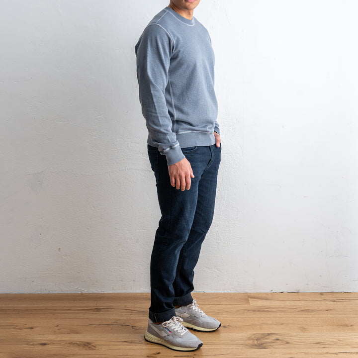Washed Cotton Sweatshirt Blue