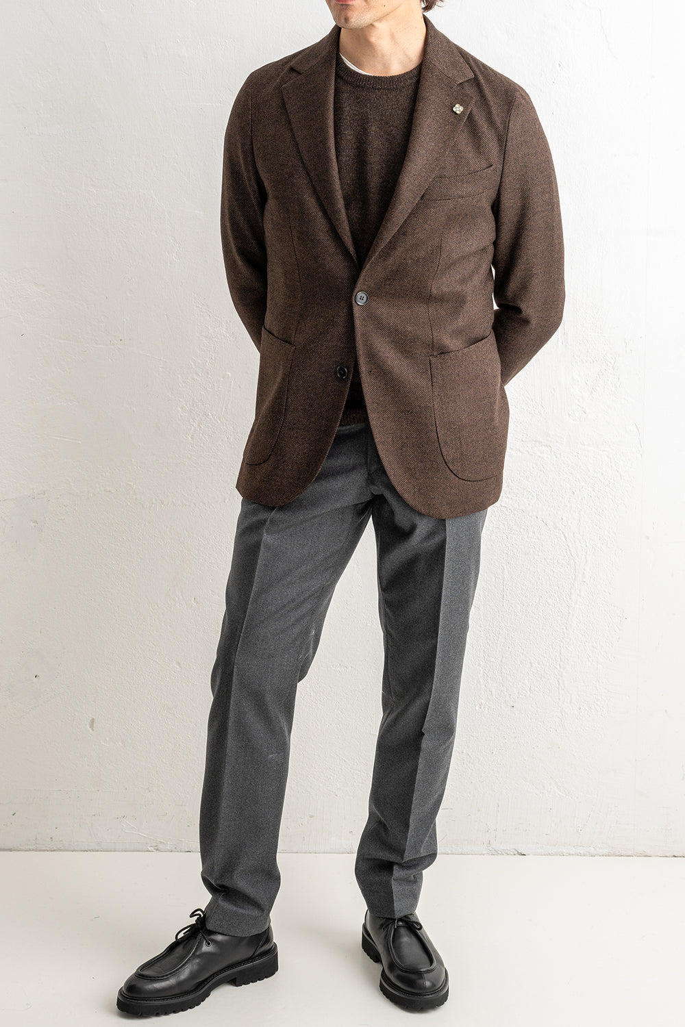 Loro Piana Wool Cashmere Blazer Dark Brown