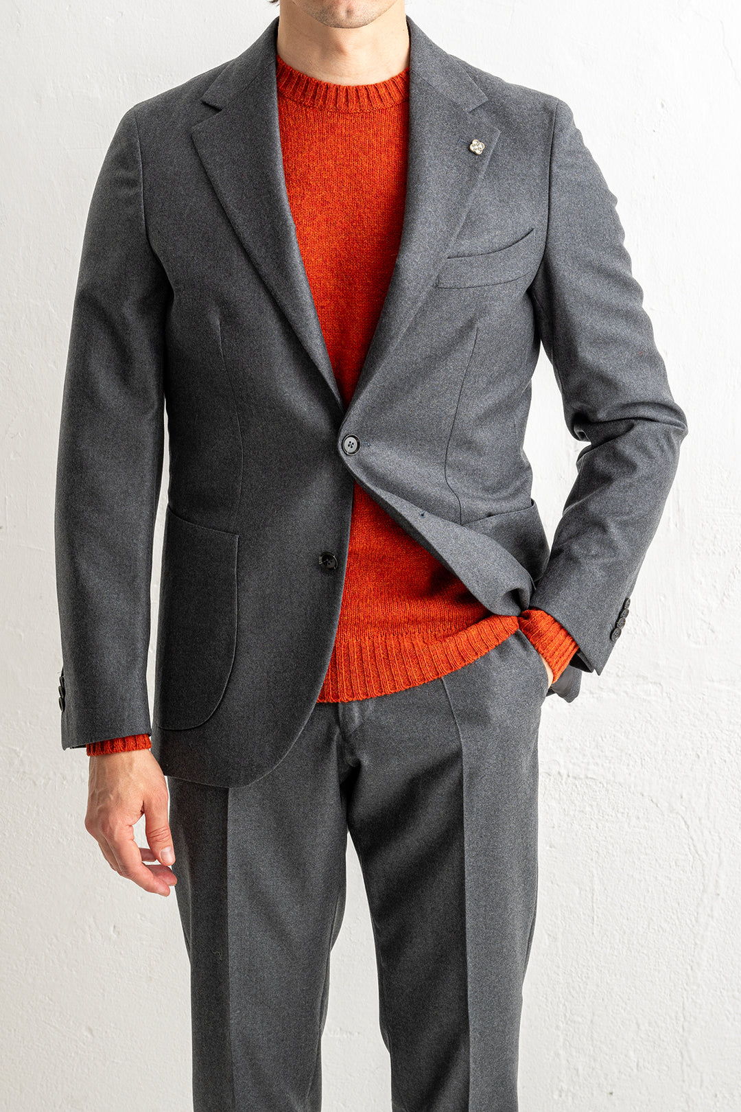 Renzo Flannel Blazer DARK GREY