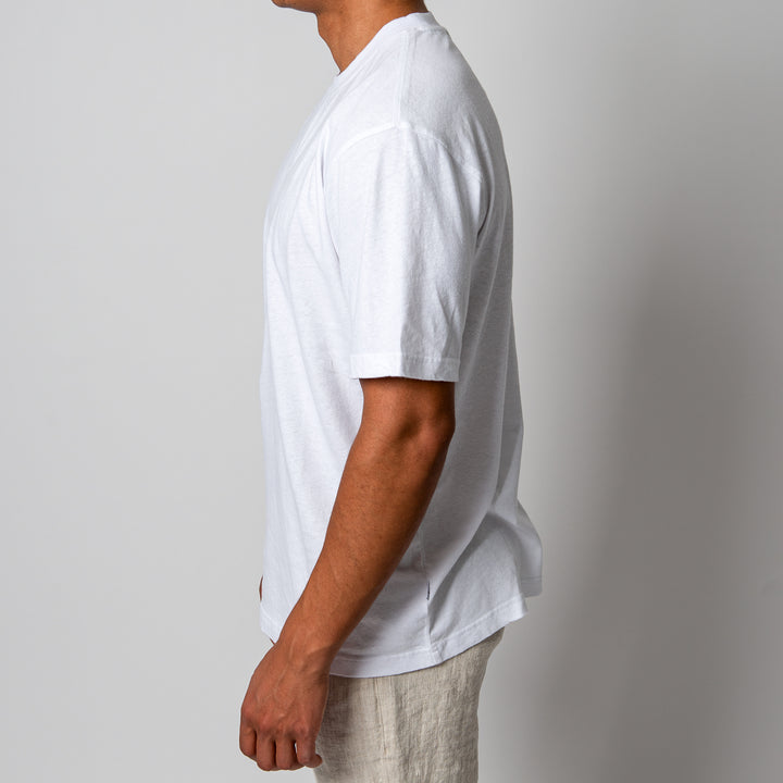 Adam Ss Linen T-Shirt White