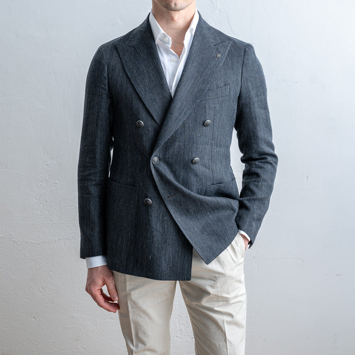 Montecarlo Db Linen Wool Blazer Black