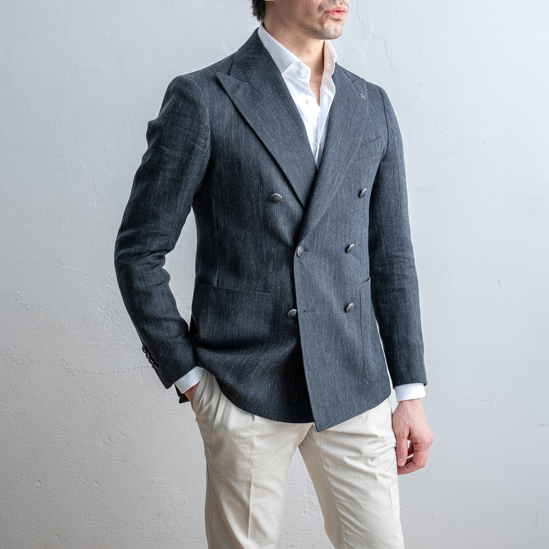 Montecarlo Db Linen Wool Blazer Black