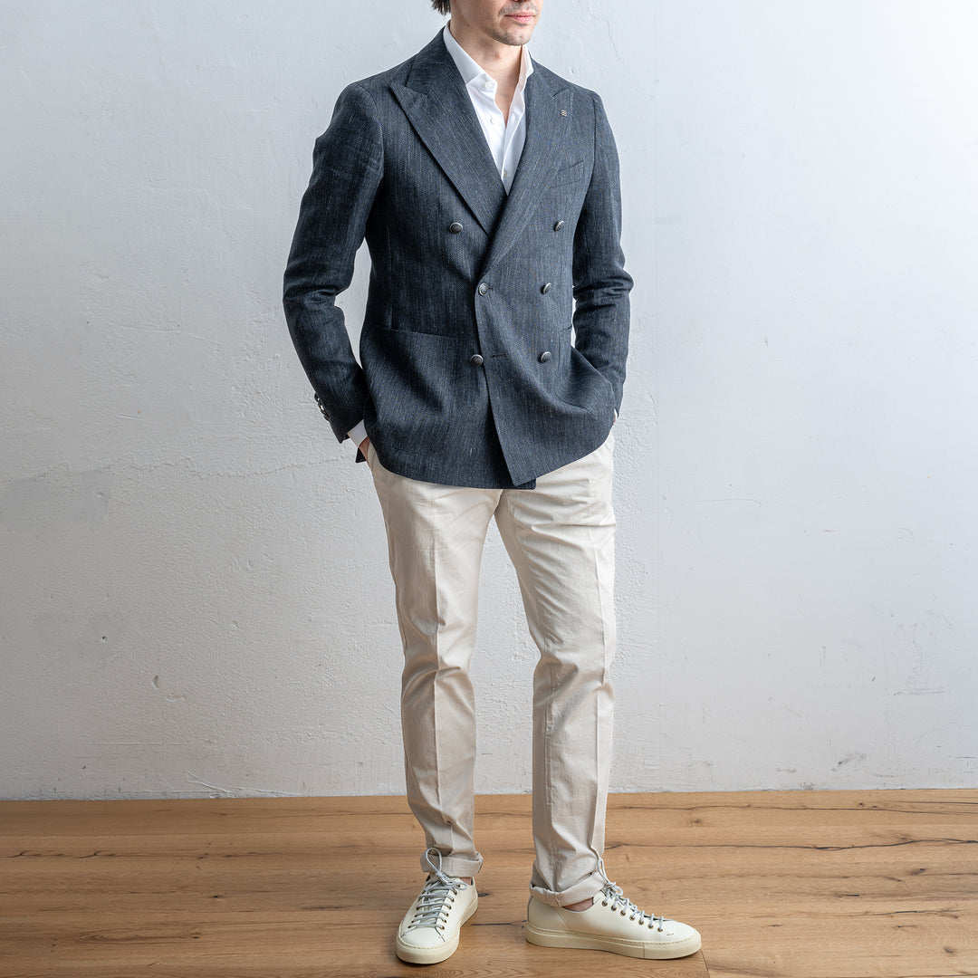 Montecarlo Db Linen Wool Blazer Black