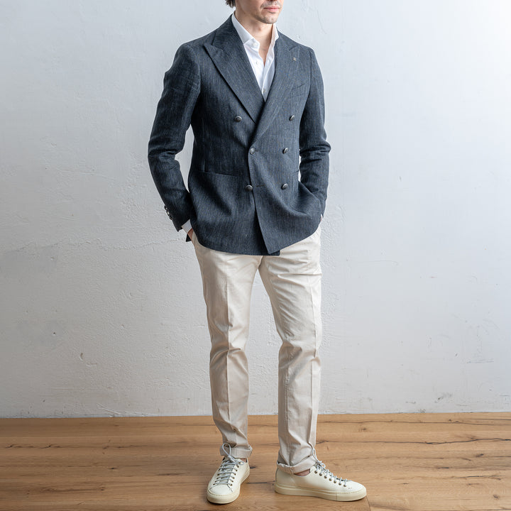 Montecarlo Db Linen Wool Blazer Black