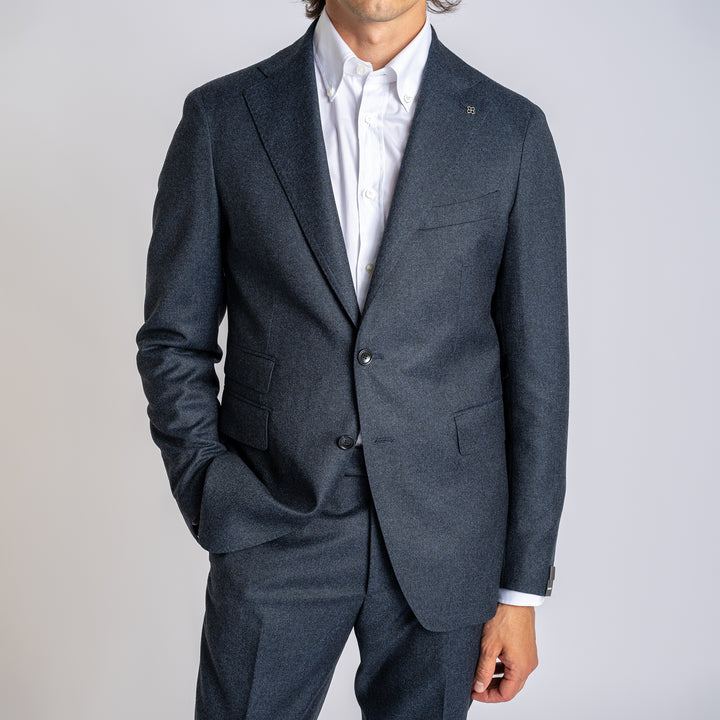 Wool Flanell Suit Navy