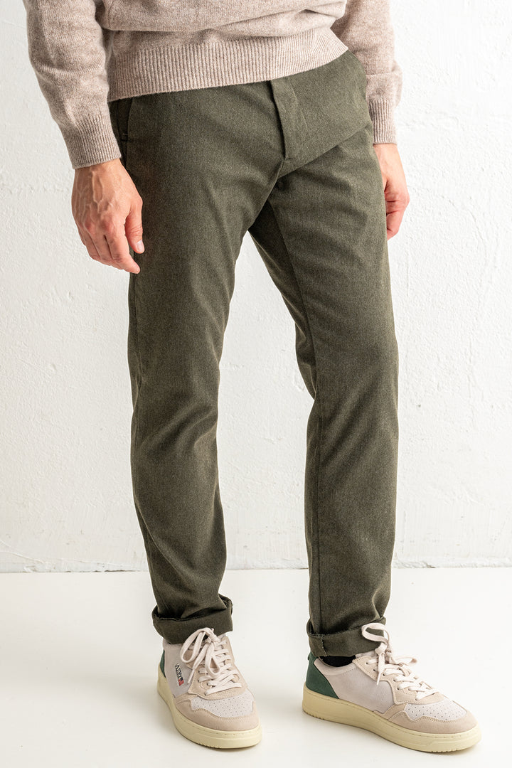 Theo 1067 Melange Trouser Dark Army