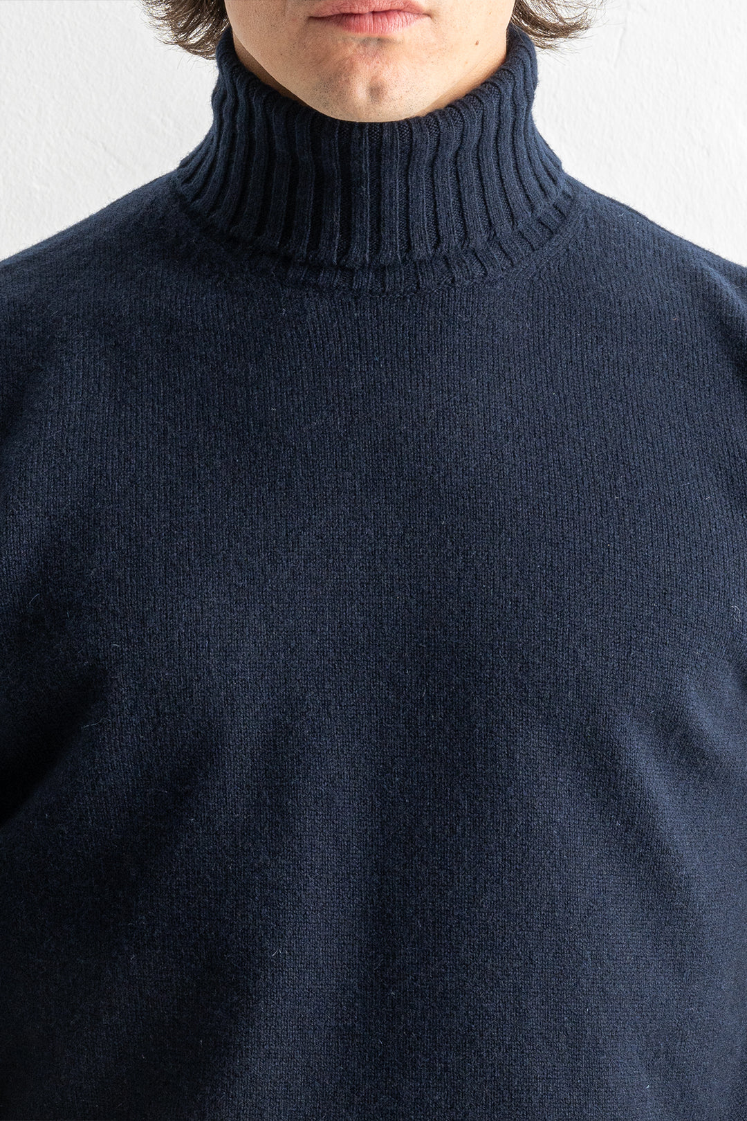 Wool Cashmere Turtleneck Navy