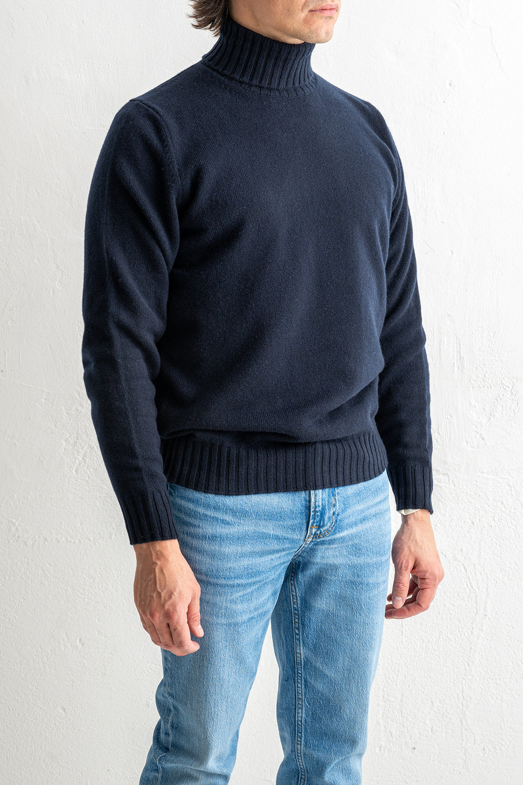 Wool Cashmere Turtleneck Navy