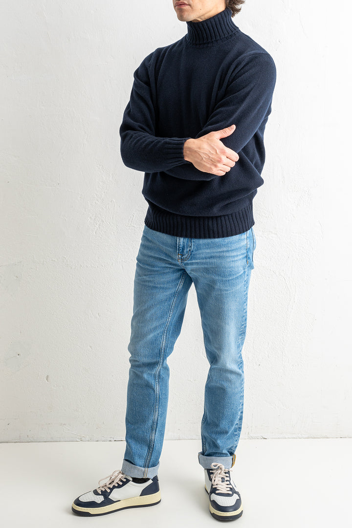 Wool Cashmere Turtleneck Navy
