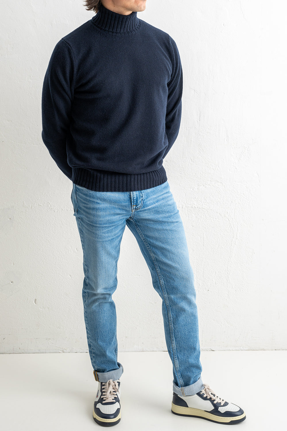 Wool Cashmere Turtleneck Navy