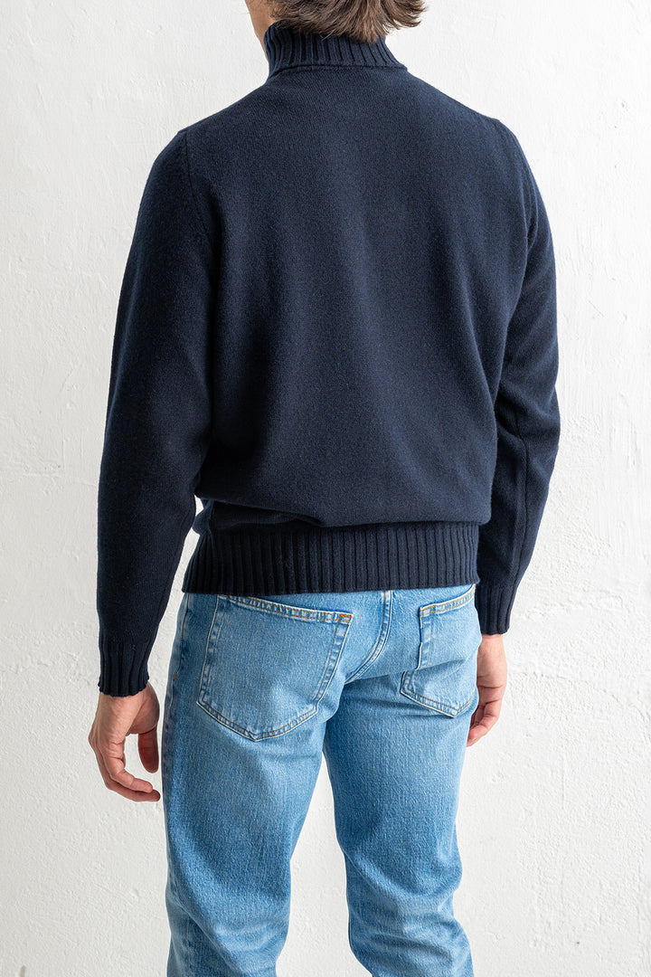 Wool Cashmere Turtleneck Navy