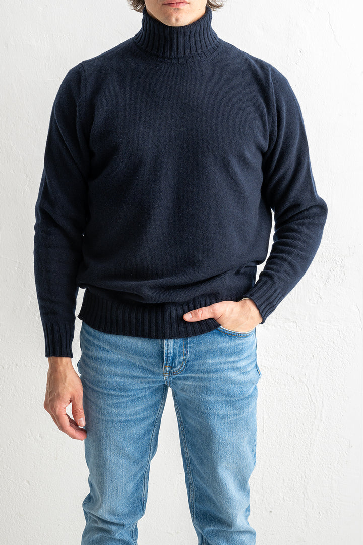 Wool Cashmere Turtleneck Navy