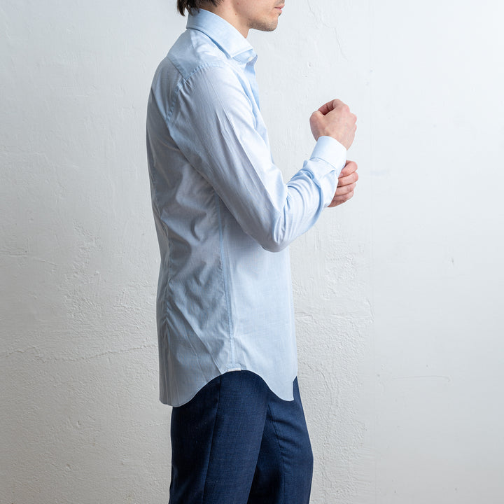 Poplin Melange Shirt Melange Blue