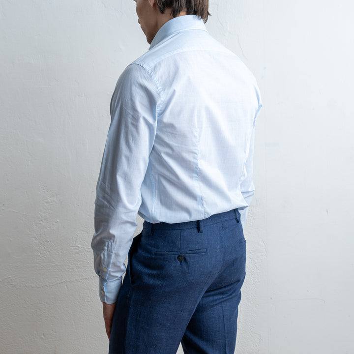 Poplin Melange Shirt Melange Blue