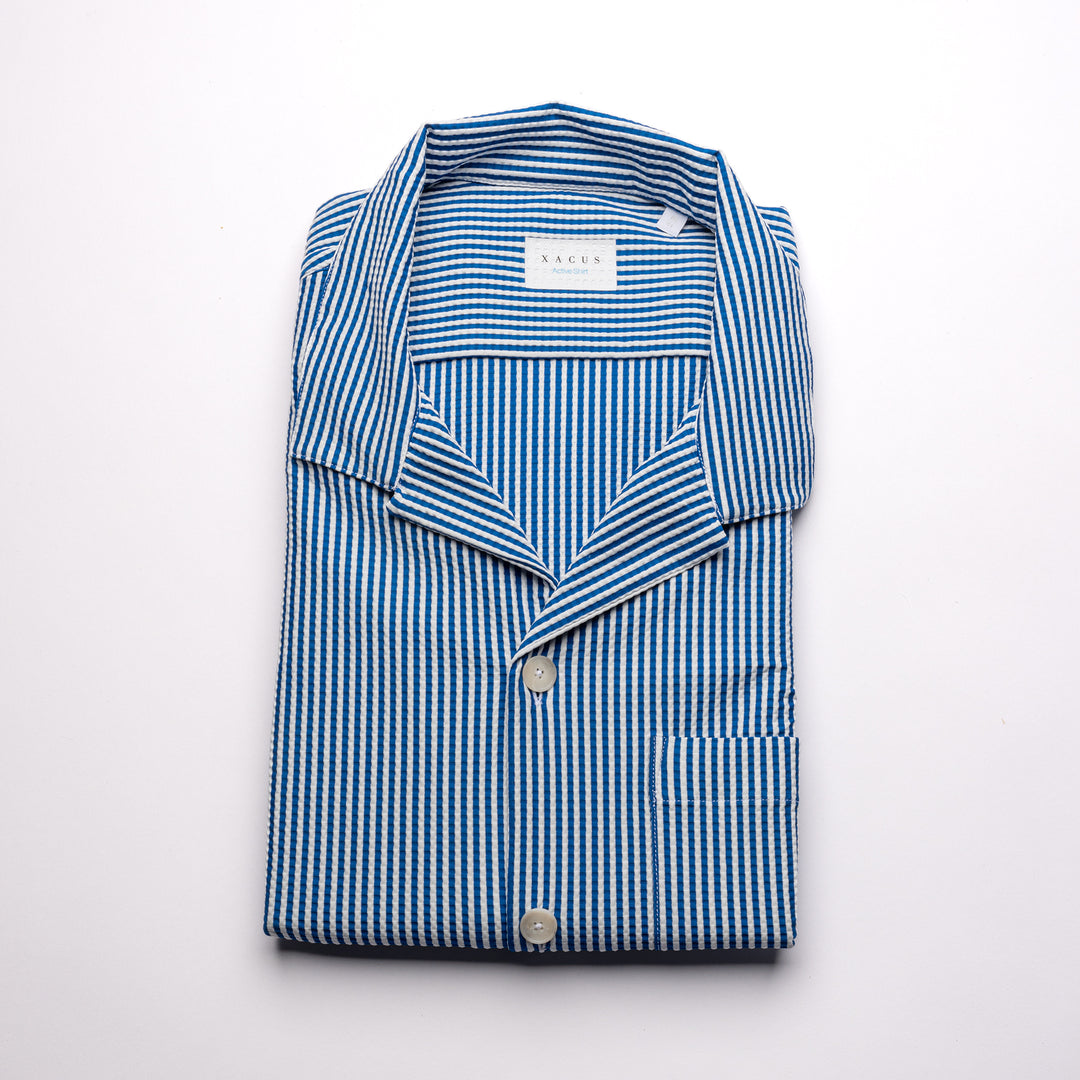 Tecnico Seersucker Shirt BLUE STRIPE