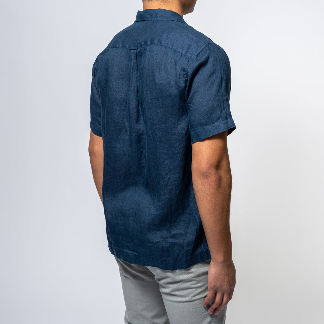 Luxury Linen Shirt SS NAVY