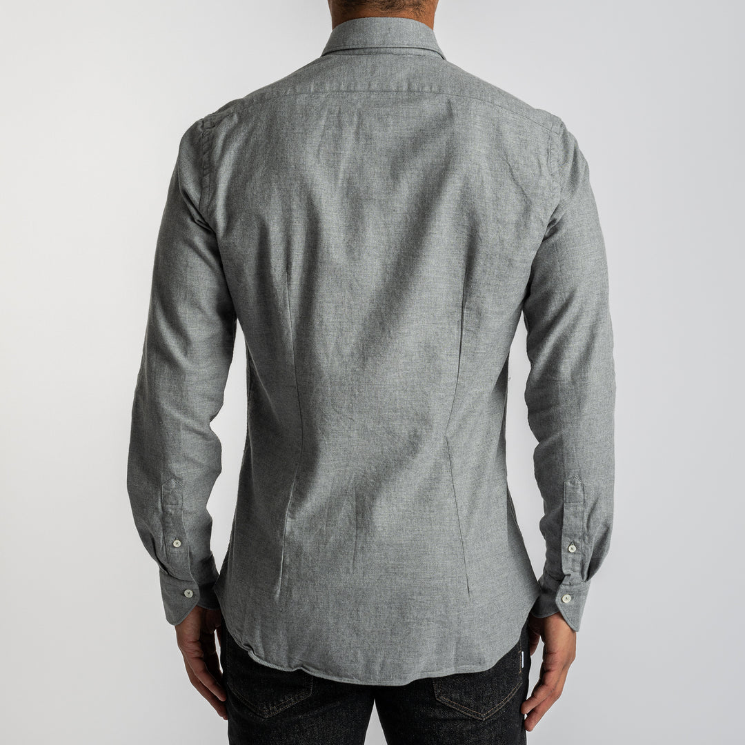 Heavy Flannel Shirt Grey melange