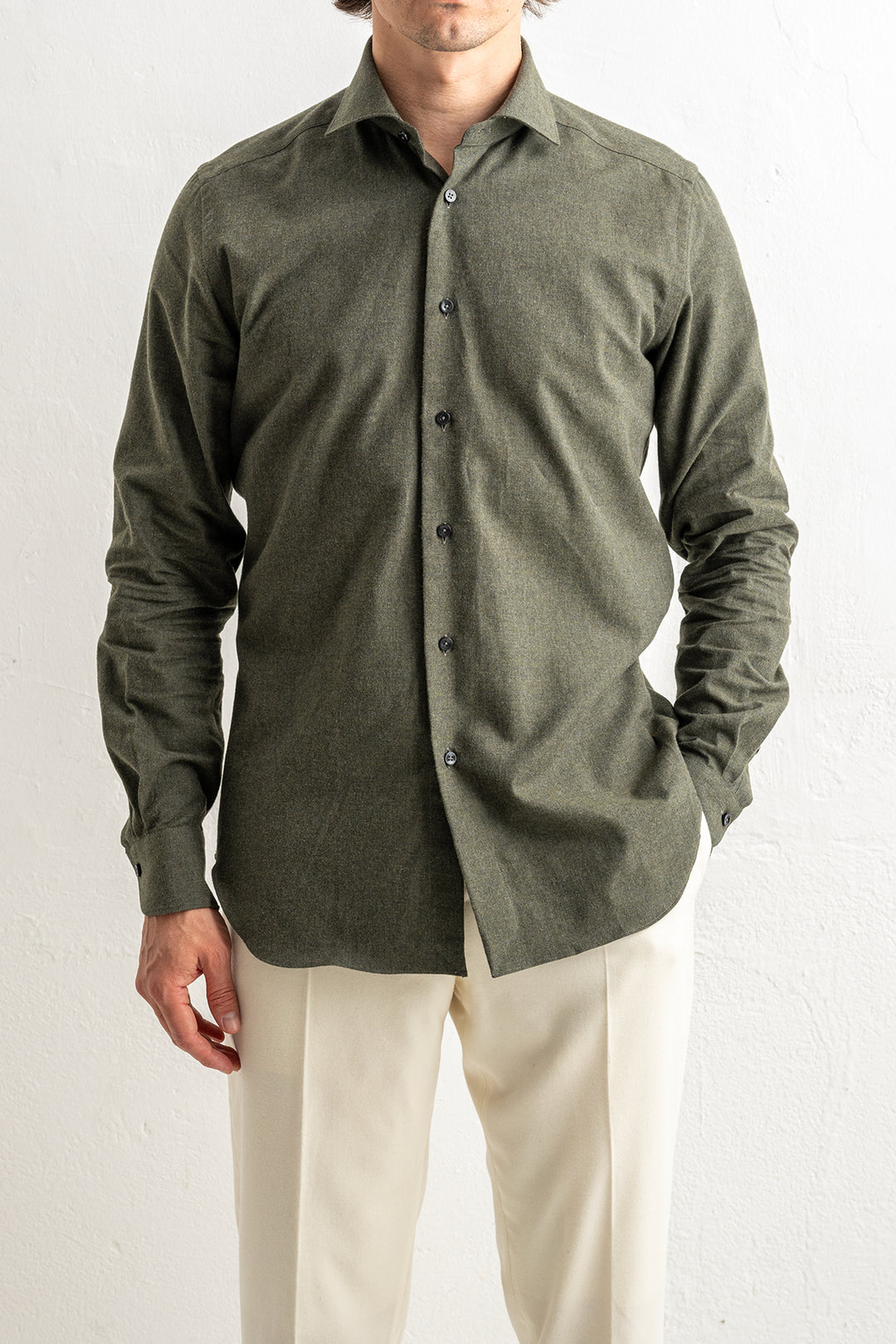 Heavy Flannel Shirt Green