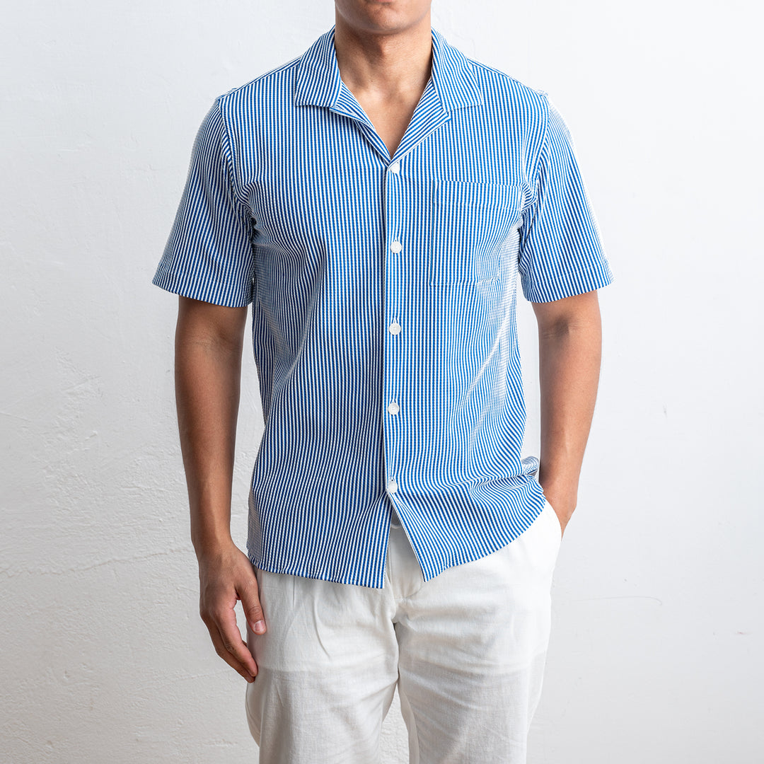 Blå stripad skjorta från Xacus