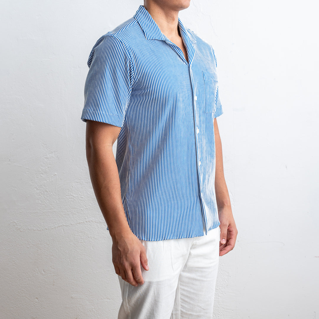 Tecnico Seersucker Shirt BLUE STRIPE