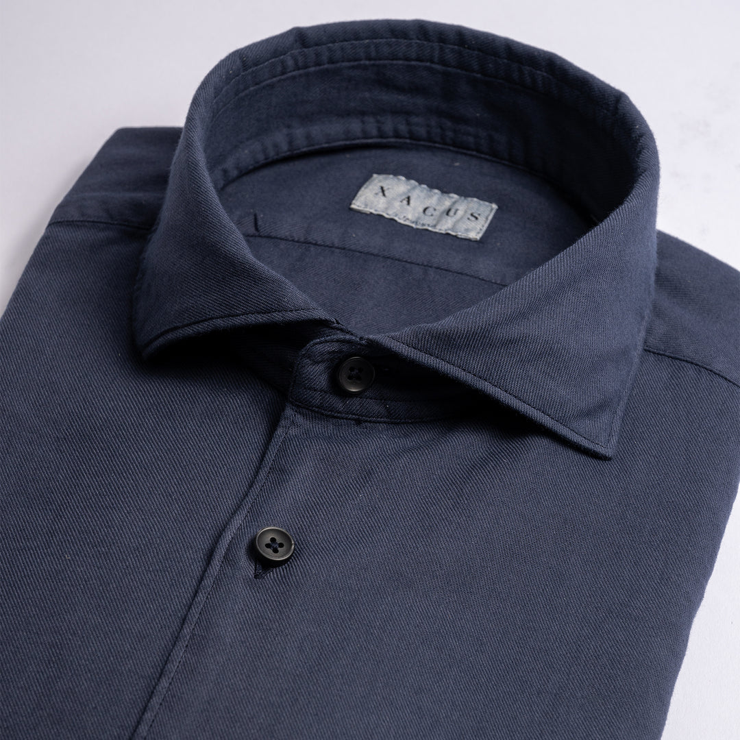 Luxury Cotton Flannel Shirt Blue