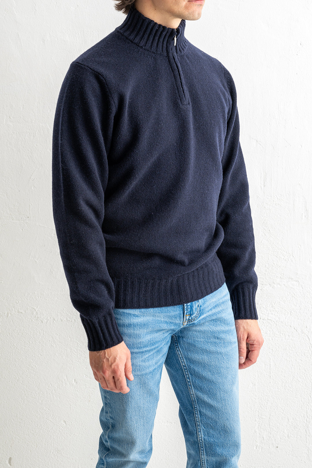 Lambwool Halfzip Navy
