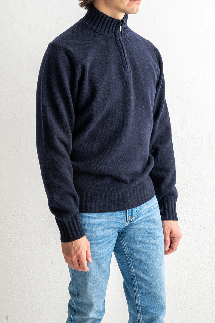 Lambwool Halfzip Navy