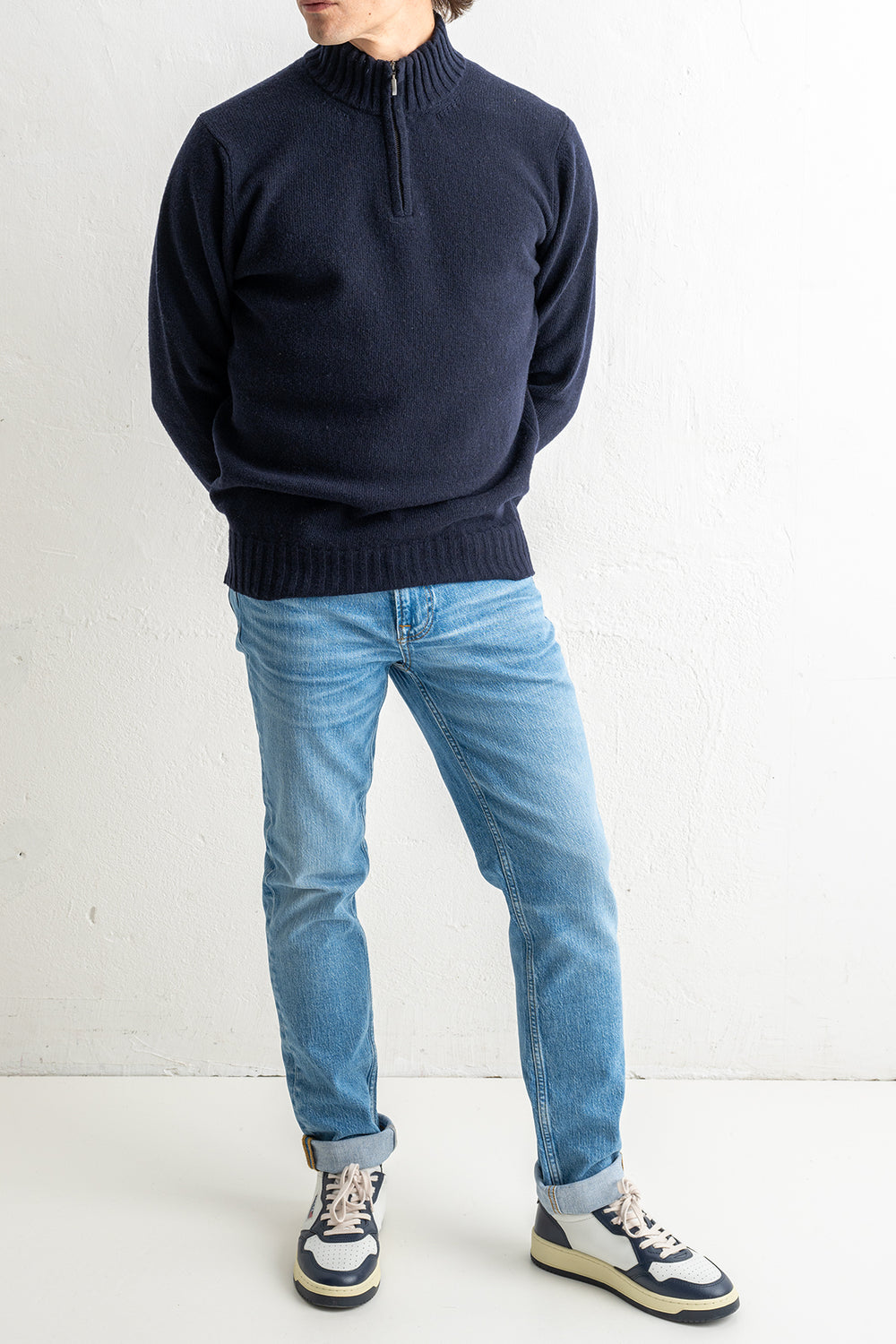 Lambwool Halfzip Navy