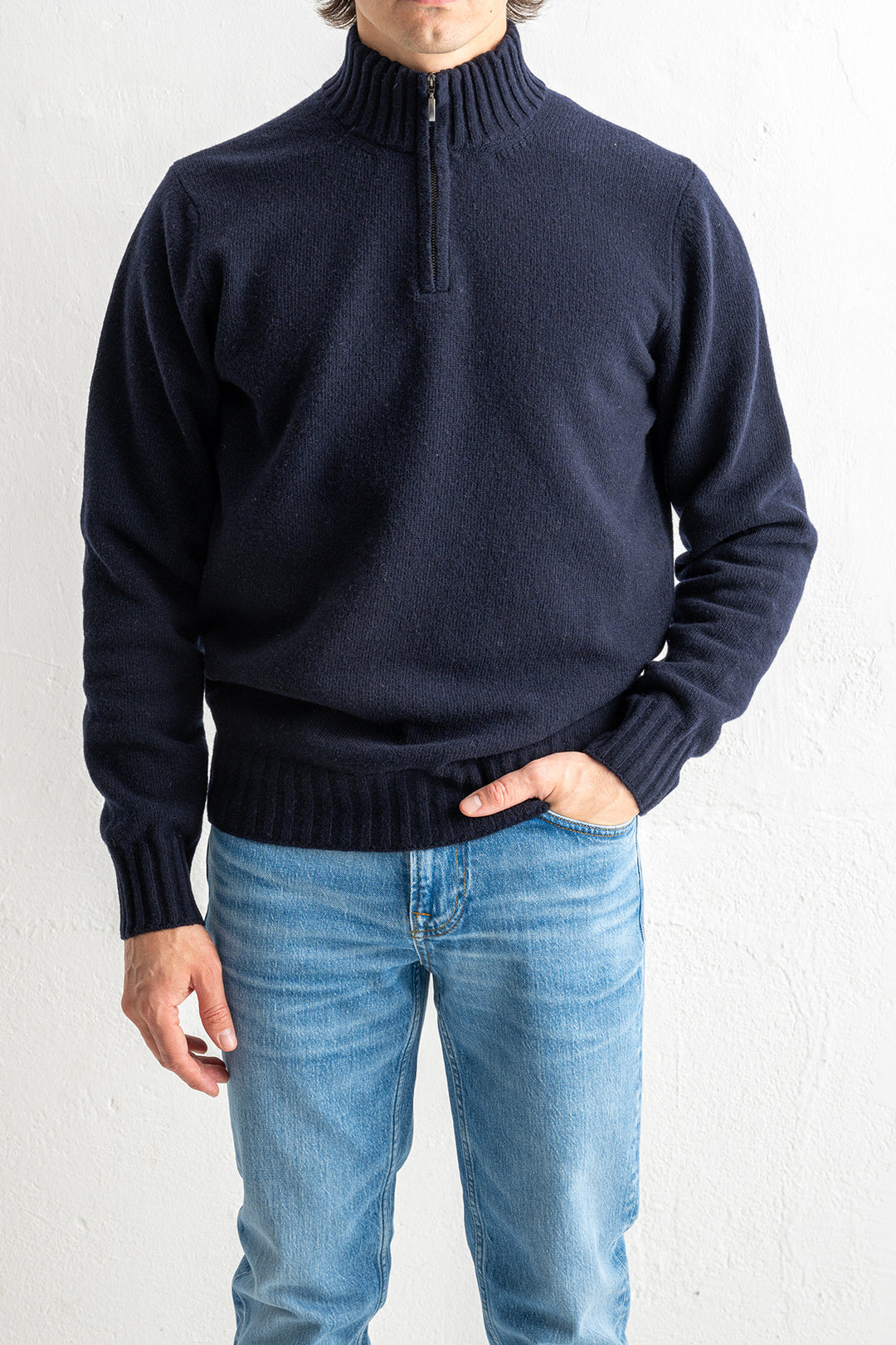 Lambwool Halfzip Navy
