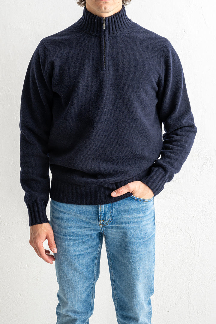 Lambwool Halfzip Navy