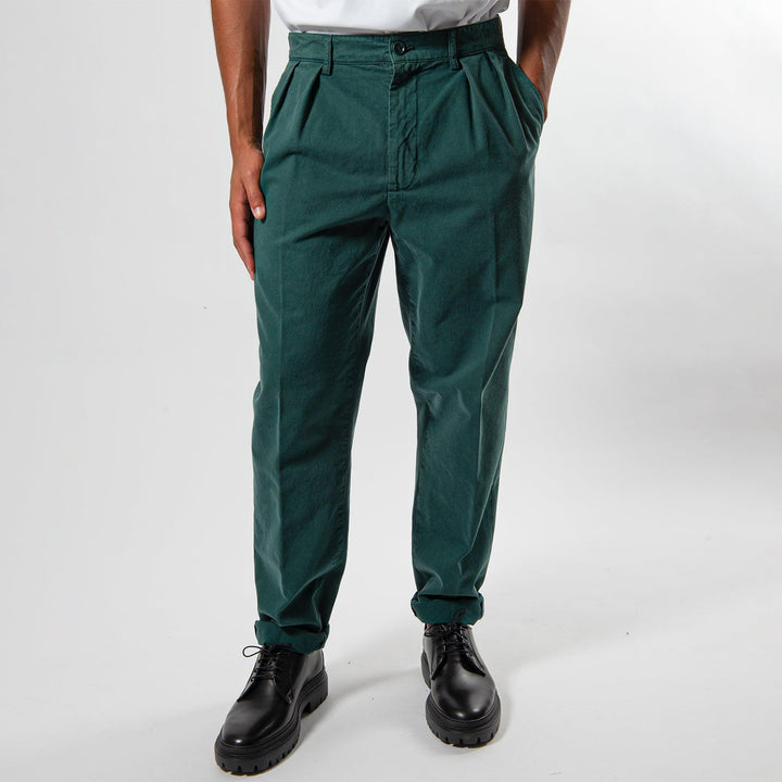 ROMAN HEAVY COTTON GABARDINE PANTS Green