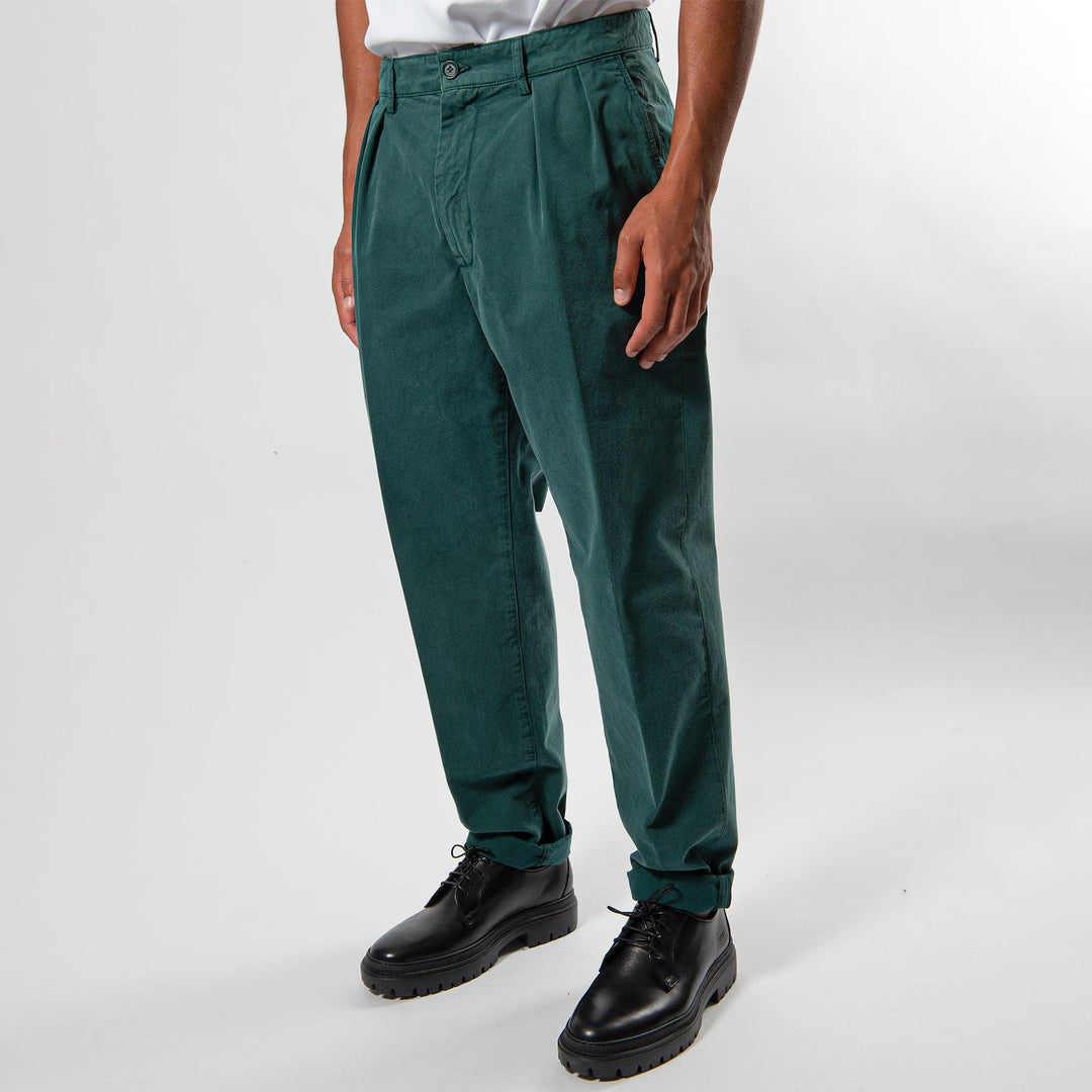 ROMAN HEAVY COTTON GABARDINE PANTS Green