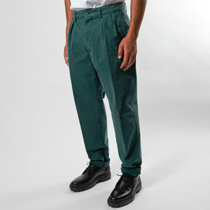 ROMAN HEAVY COTTON GABARDINE PANTS Green
