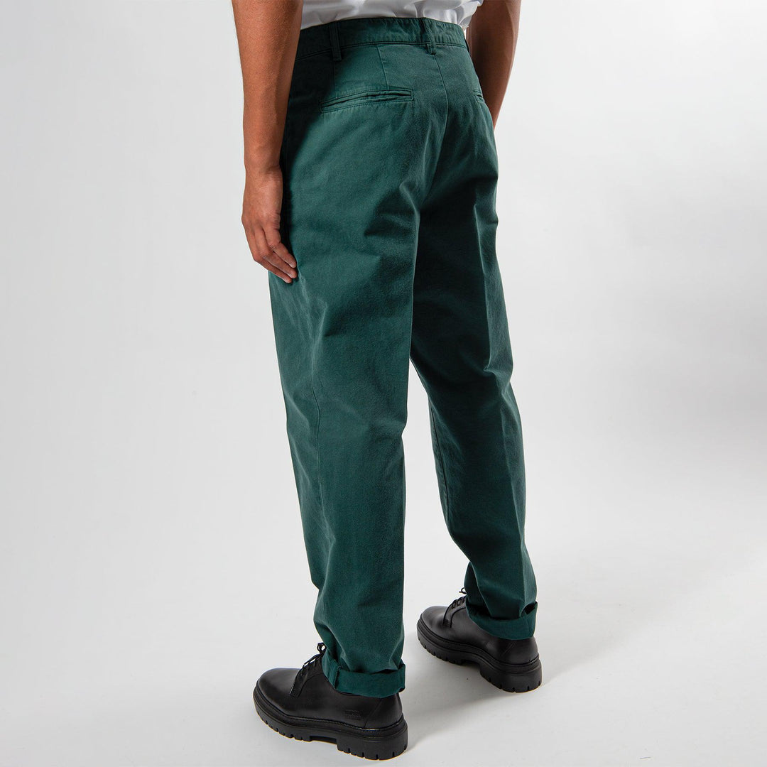 ROMAN HEAVY COTTON GABARDINE PANTS Green