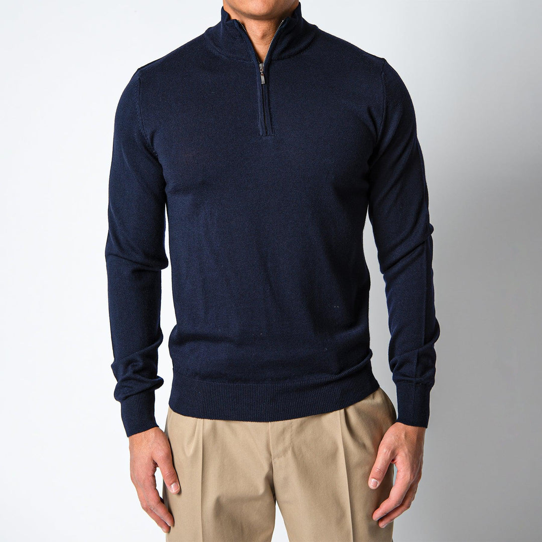 Merino 12 Gg Halfzip Sweater Navy