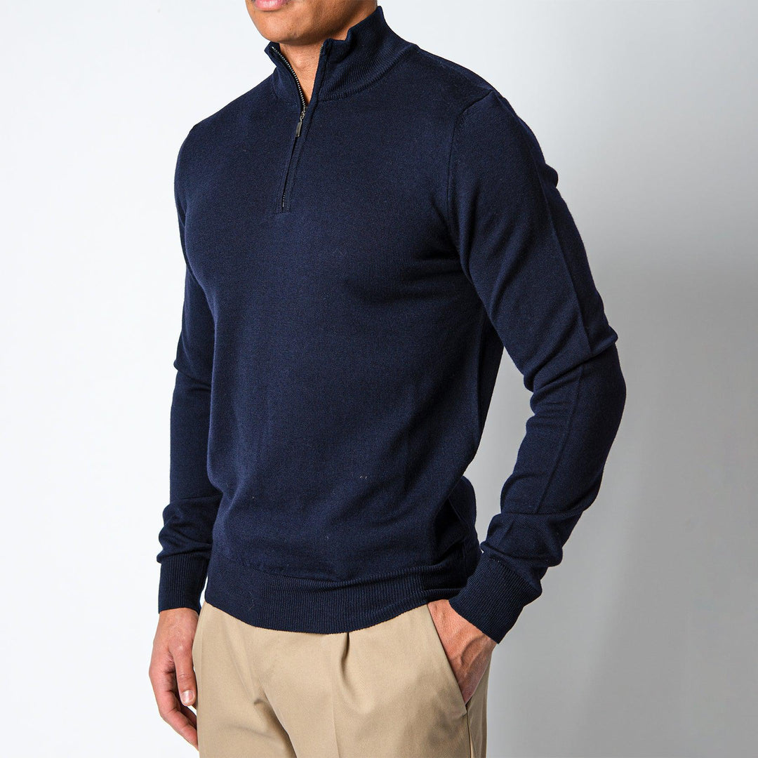 Merino 12 Gg Halfzip Sweater Navy